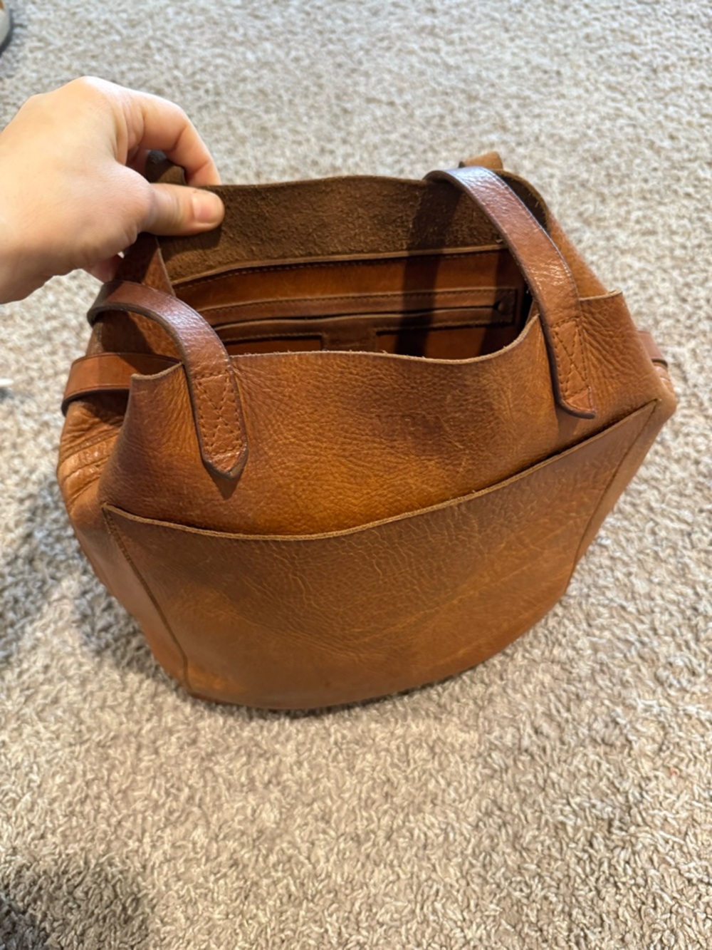 Madewell The Medium Transport Tote Leather Bag English Saddle - Picture 17 of 17